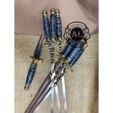 Набор для шашлыка "Кортик" с вилкой для снятия мяса. 